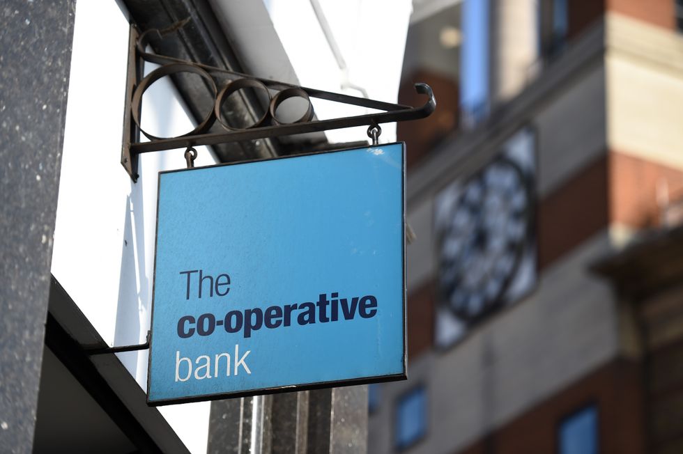 Co-operative Bank logo outside branch