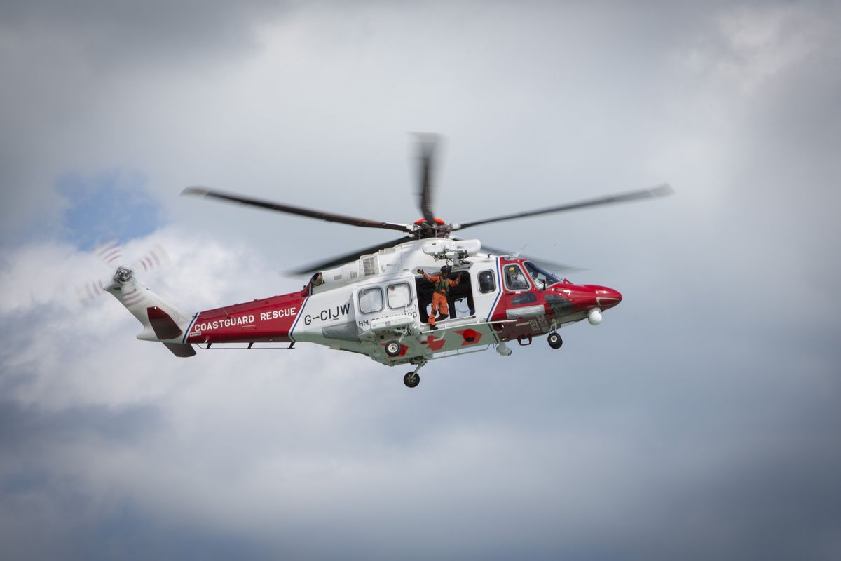 Coastguard helicopter on patrol