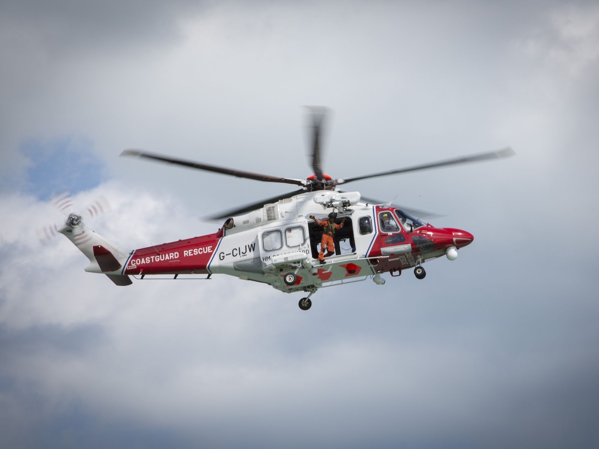Coastguard helicopter on patrol