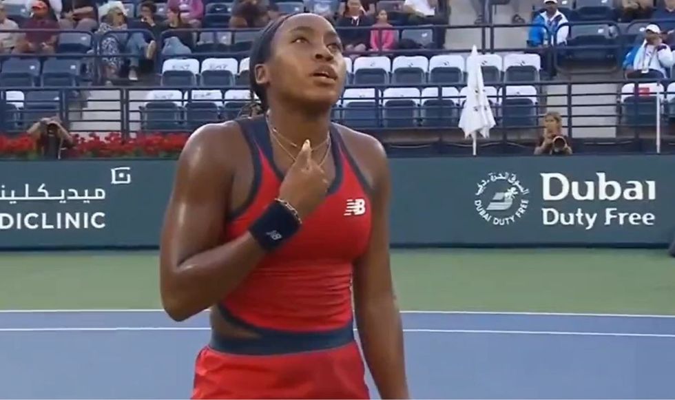 Coco Gauff eventually won the game after replaying the point