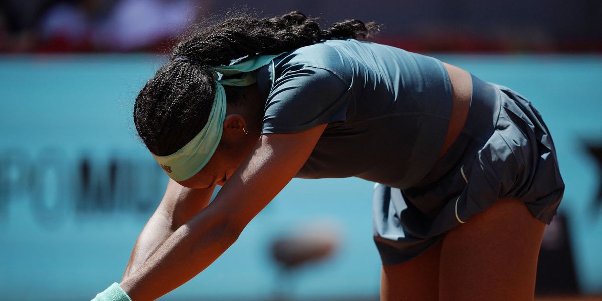 Coco Gauff throws up on court during win at Madrid Open Coco Gauff throws up on court during win at Madrid Open