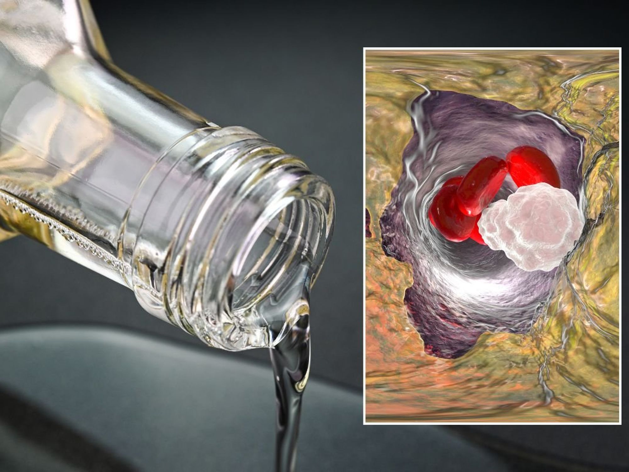 Coconut oil being poured and high cholesterol