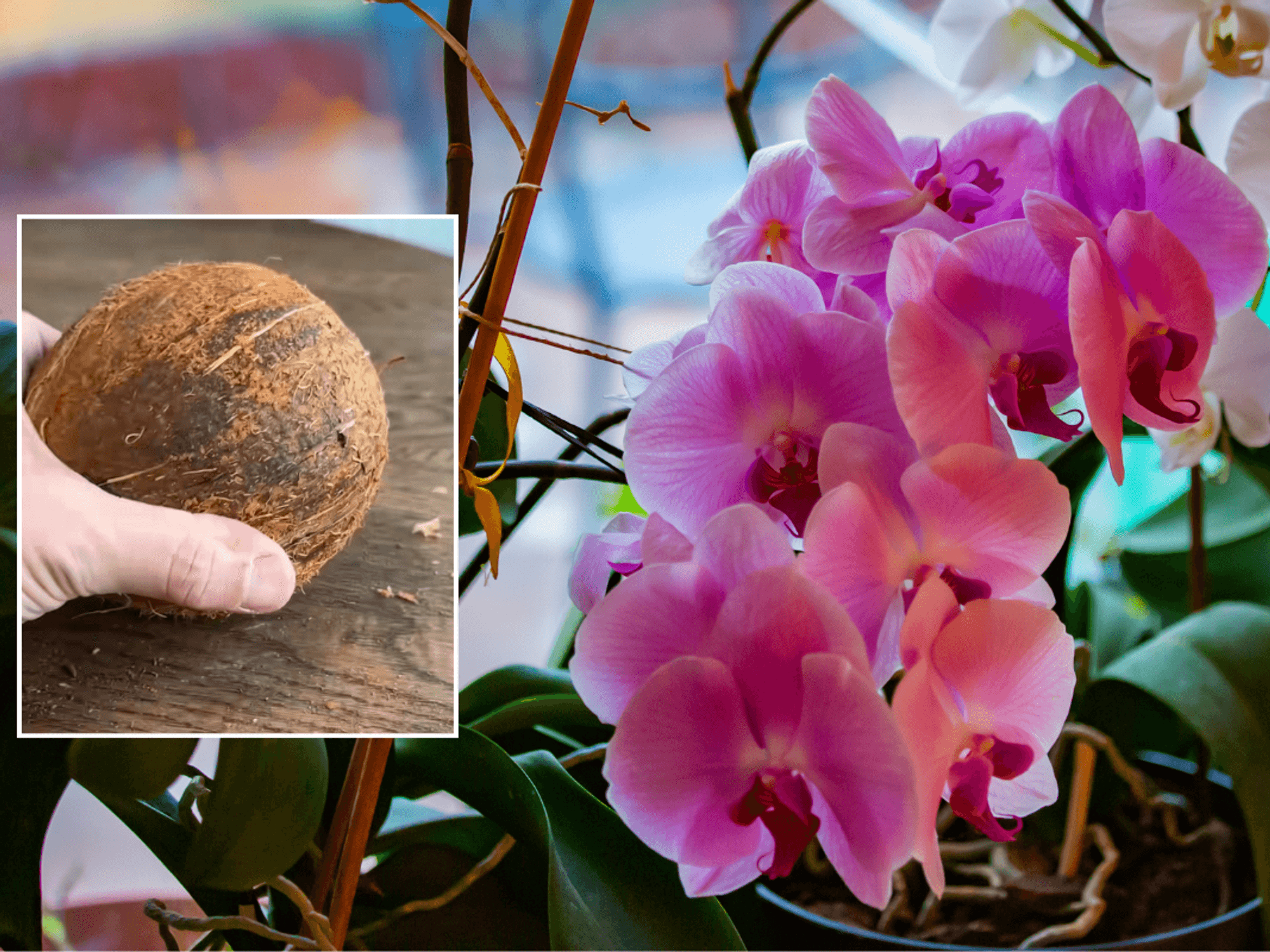 Coconut; pink orchid