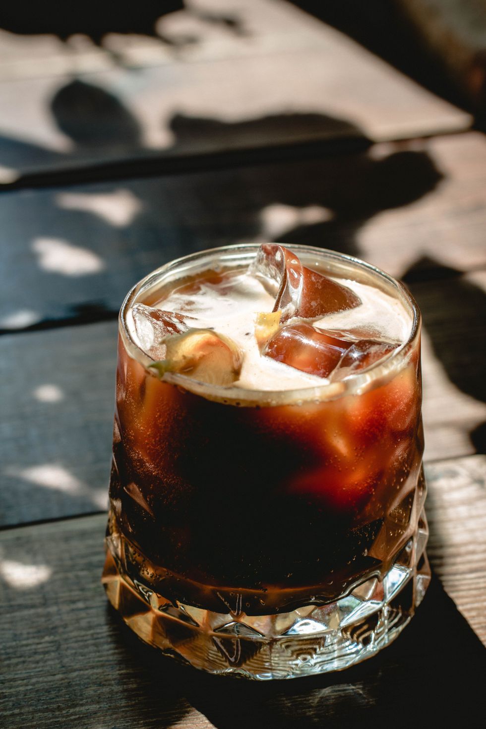 Cola and ice in a glass