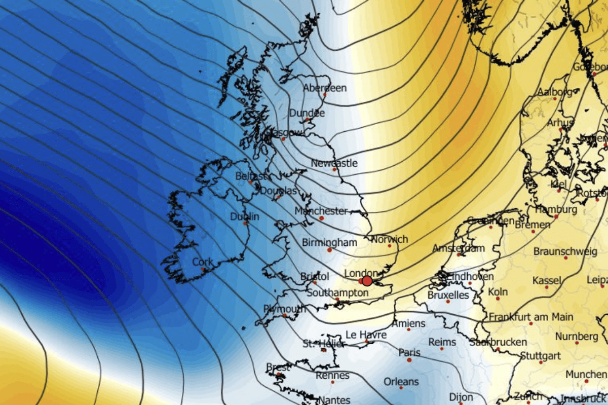 Cold air comes in after the warmth