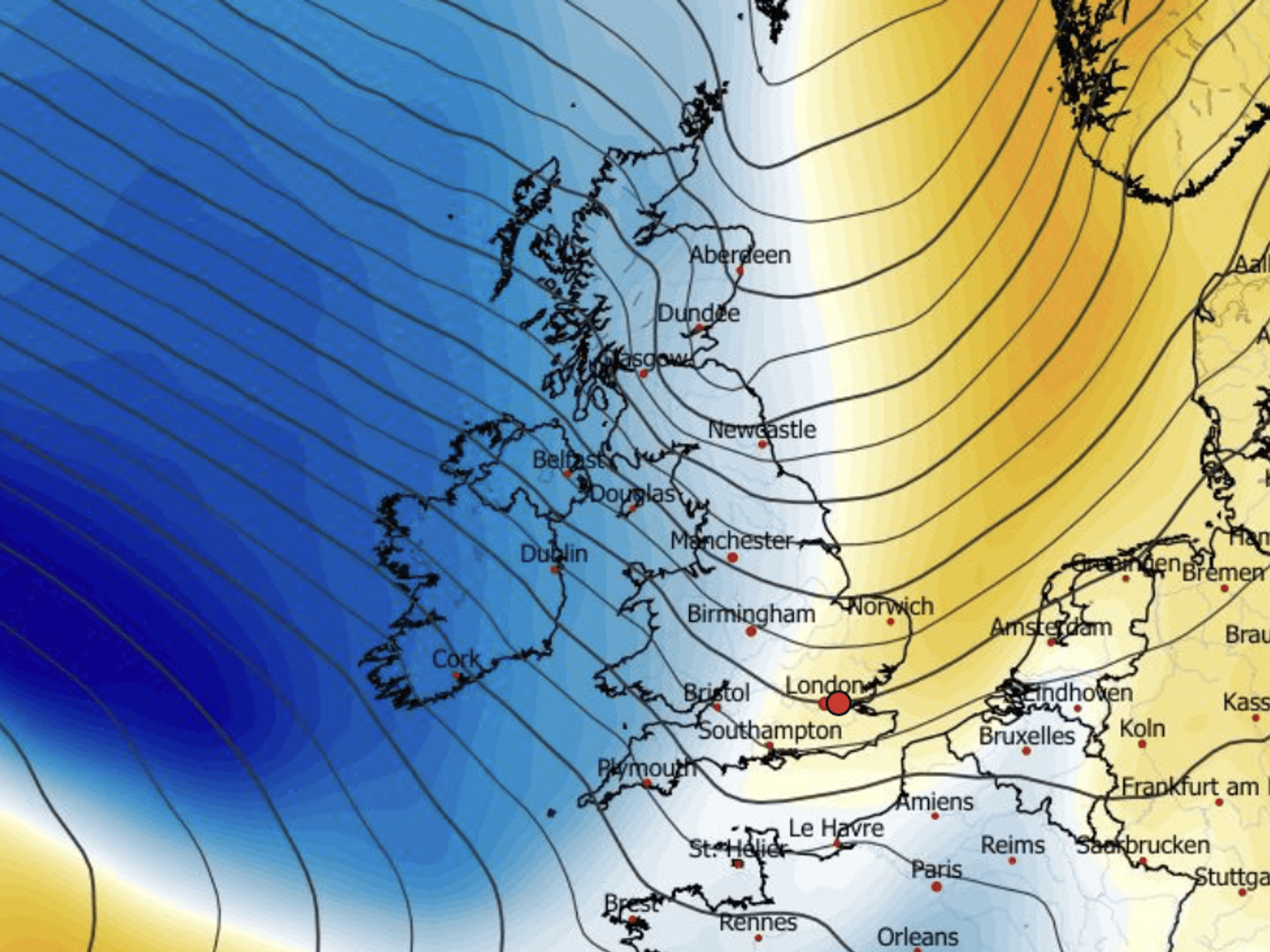 Cold air comes in after the warmth