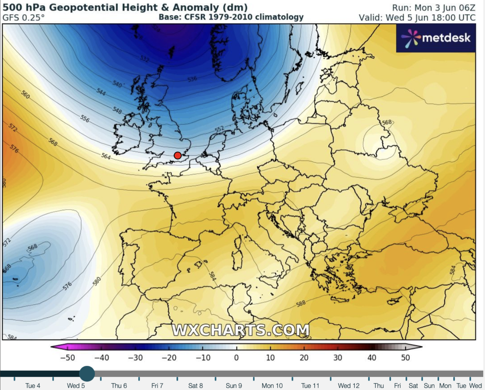 Cold air comes in from the north