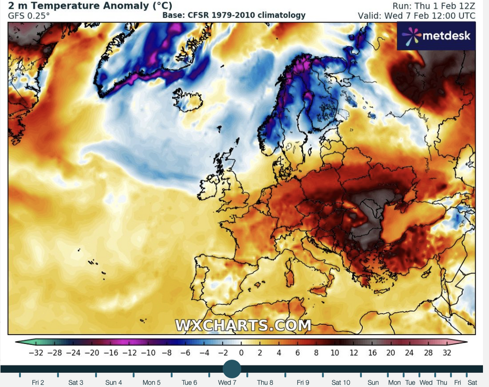 Cold air nudges the mild conditions away