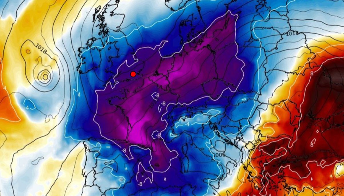Cold air swamps Britain towards the end of the month.