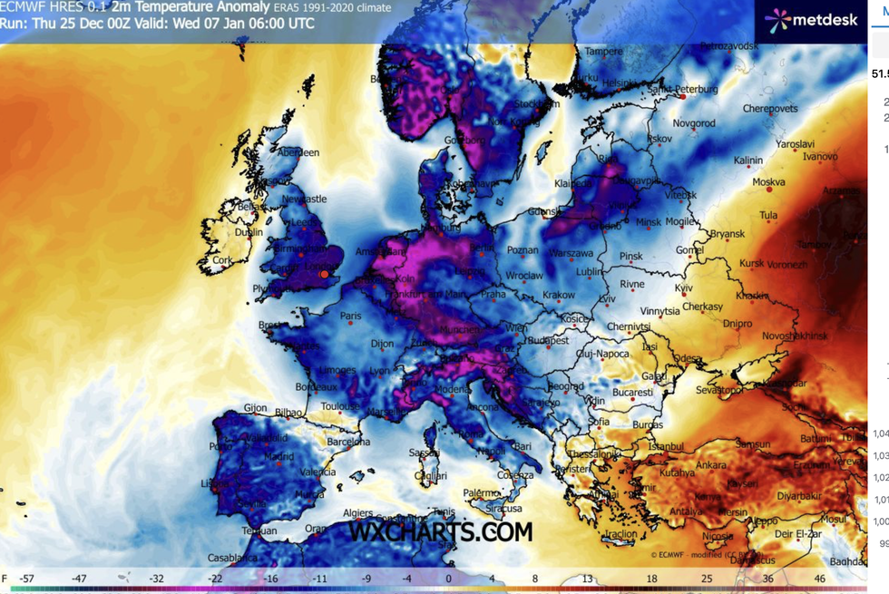Cold moves in through the start of January