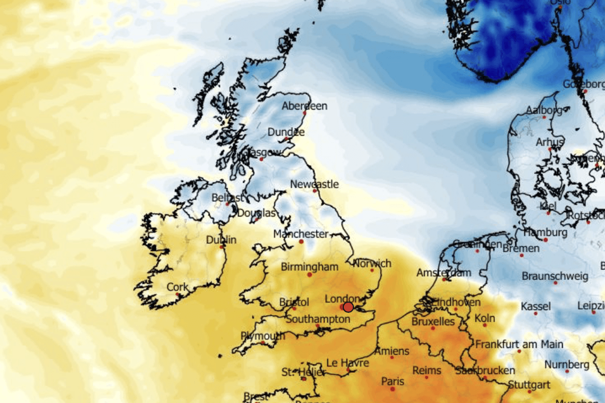 Cold north, milder south