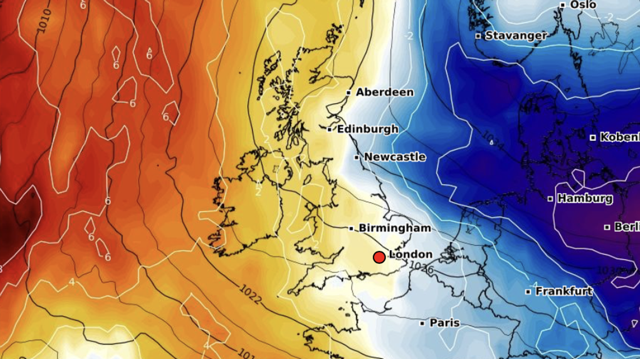 Cold nudges in from the east