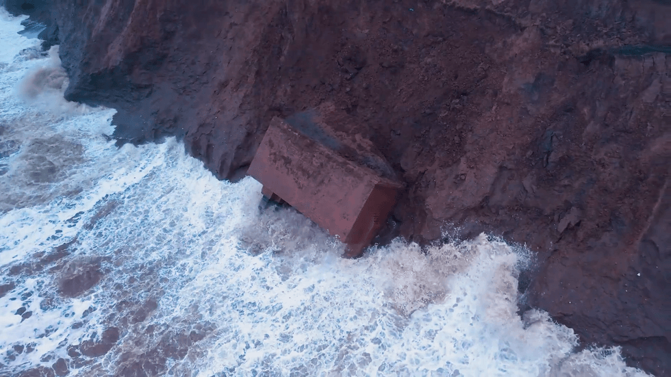 Cold War nuclear bunker finally collapses into sea