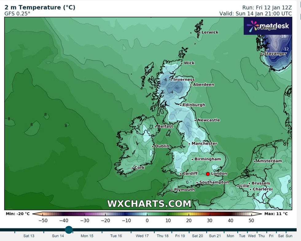 Cold weather map