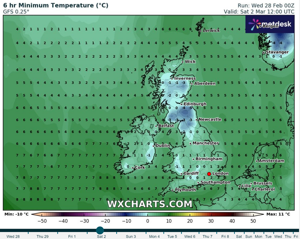Colder temperatures will hit Scotland on Saturday