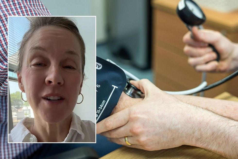 COLEEN HEADSHOT AND BLOOD PRESSURE MEASURE STOCK