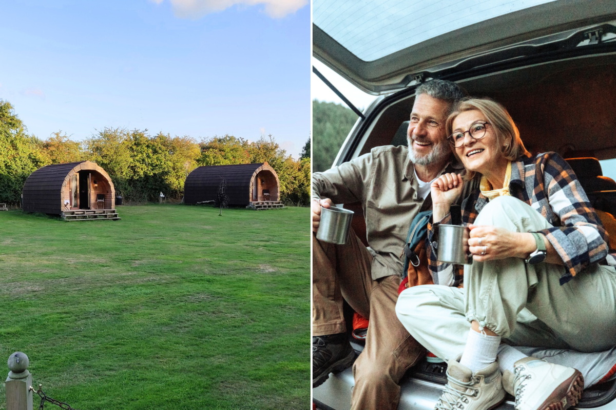 Colemere Caravan Park, Shropshire / middle age couple camping