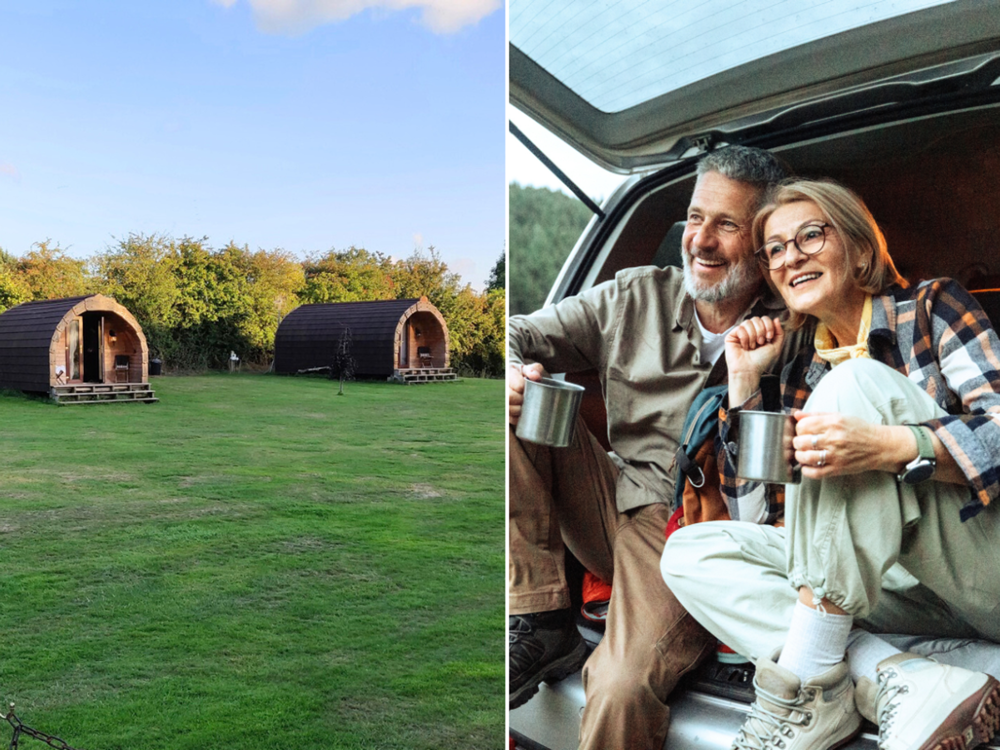 Colemere Caravan Park, Shropshire / middle age couple camping