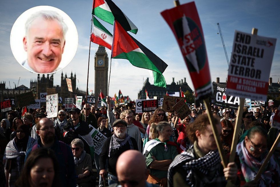 Colin Brazier and pro-Palestine march in London