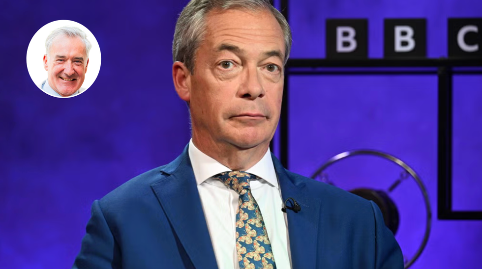 Colin Brazier (left), Nigel Farage (middle)