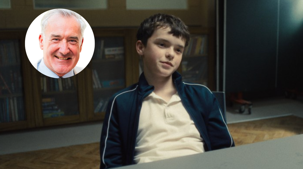 Colin Brazier (left), Owen Cooper as Jamie Miller in Adolescence (right)