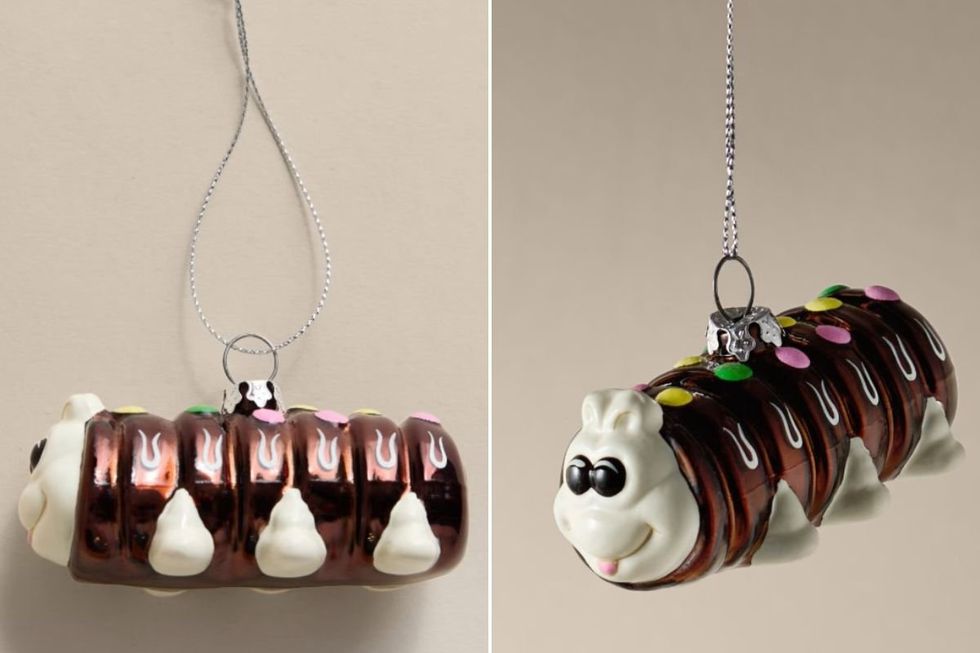 Colin the Caterpillar Glass Hanging Decoration