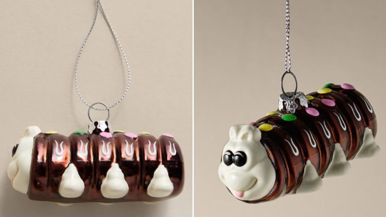 Colin the Caterpillar Glass Hanging Decoration