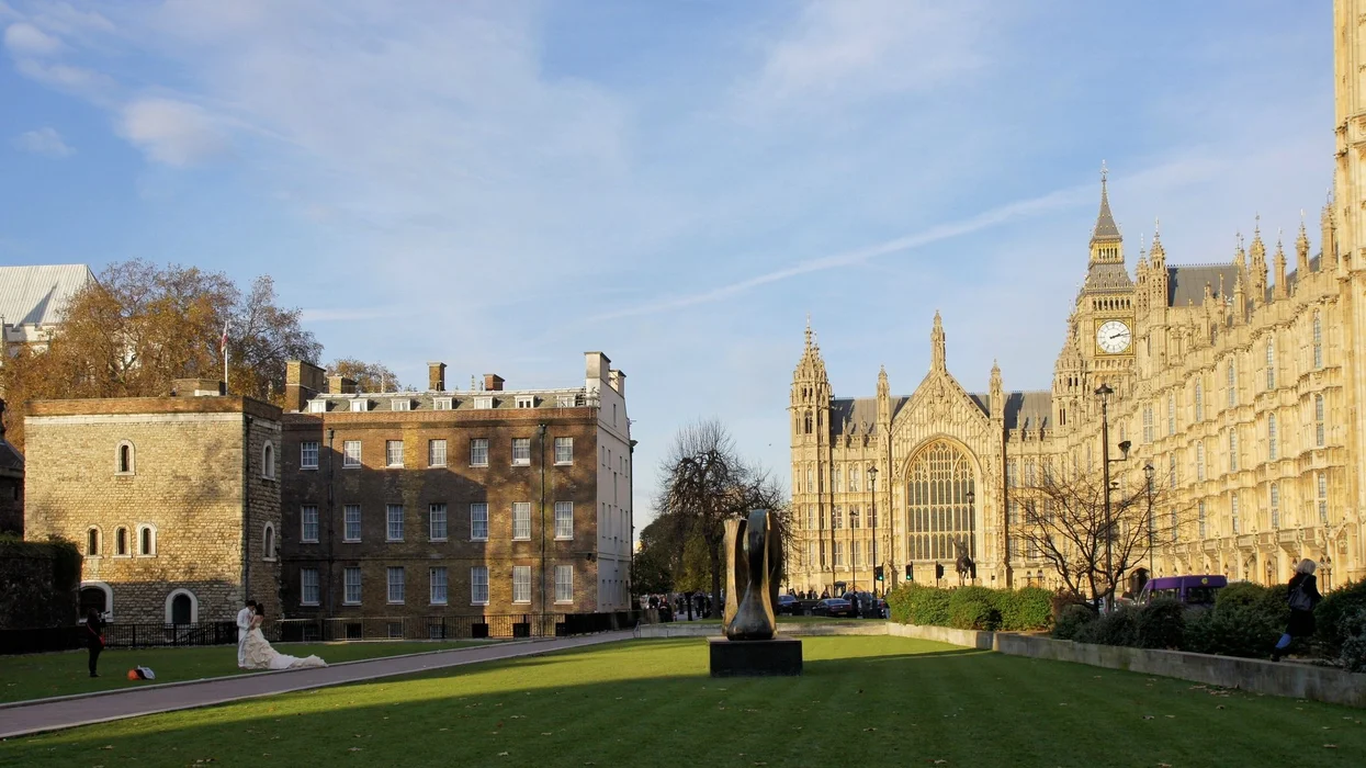 College Green in Westminster is sealed off (file pic)