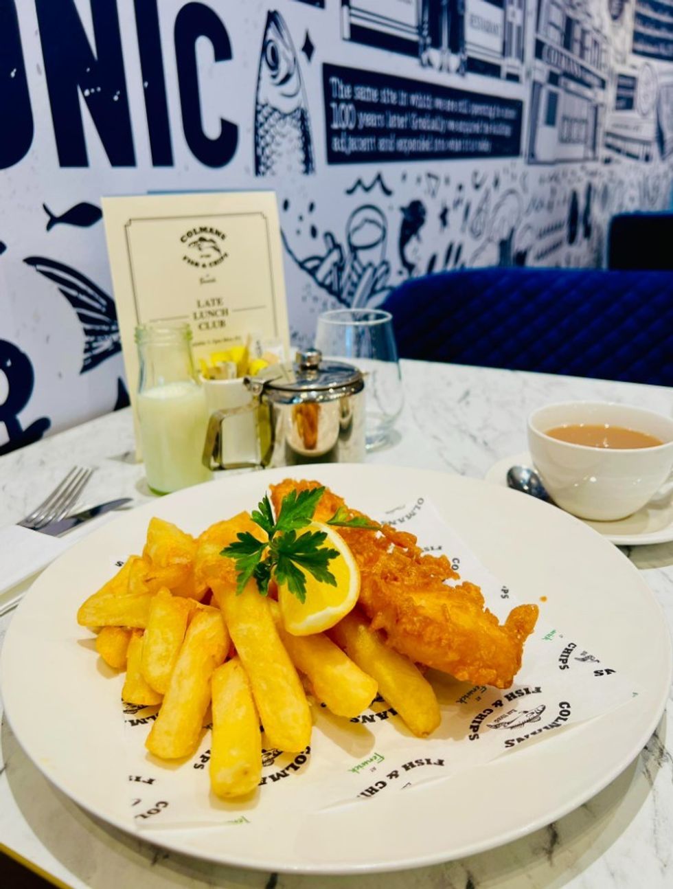 Colmans Fish and Chips meal