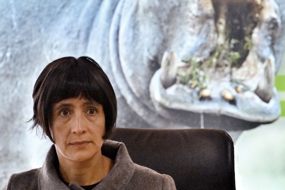 Colombia's Environment Minister Susana Muhamad looks on during a press conference