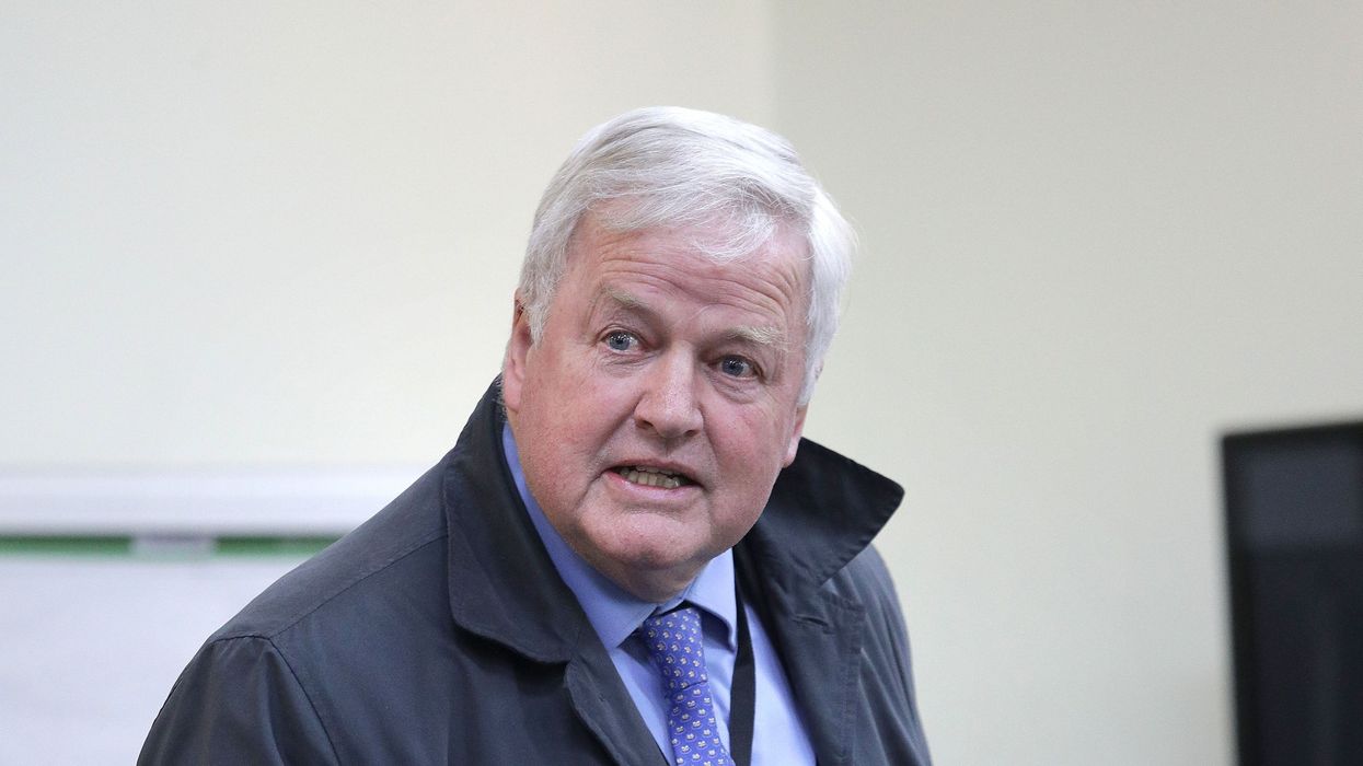 Colonel Bob Stewart MP speaking in the Palace of Westminster in London