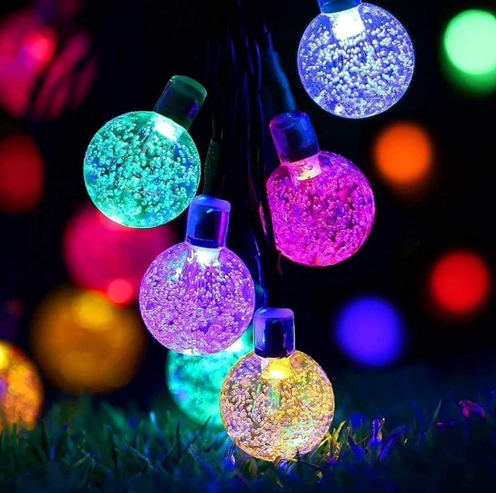 Colourful garden lighting