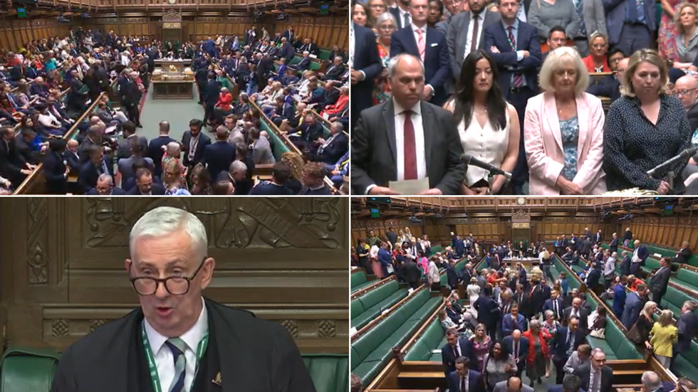 Commons/Tellers/Lindsay Hoyle/MPs leave Commons
