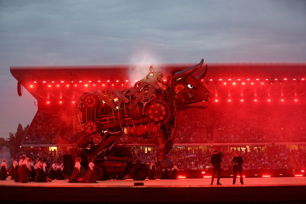 Commonwealth Games - Opening Ceremony - Alexander Stadium, Birmingham, Britain - July 28, 2022 General view of the raging bull during the opening ceremony REUTERS/Hannah Mckay