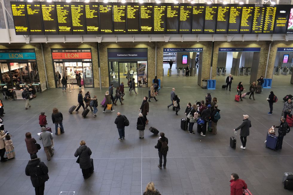 Commuters at Kings Cross Station in London, as rail passengers travelling on the first working day of 2018 are being hit with the largest fare rise in five years.