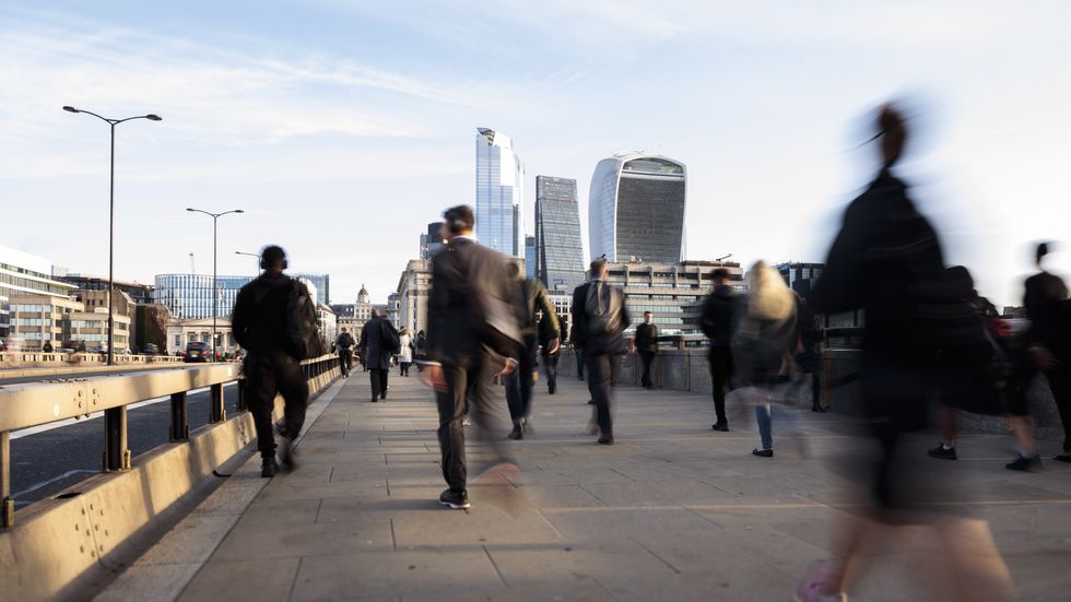 Commuters on London Bridge