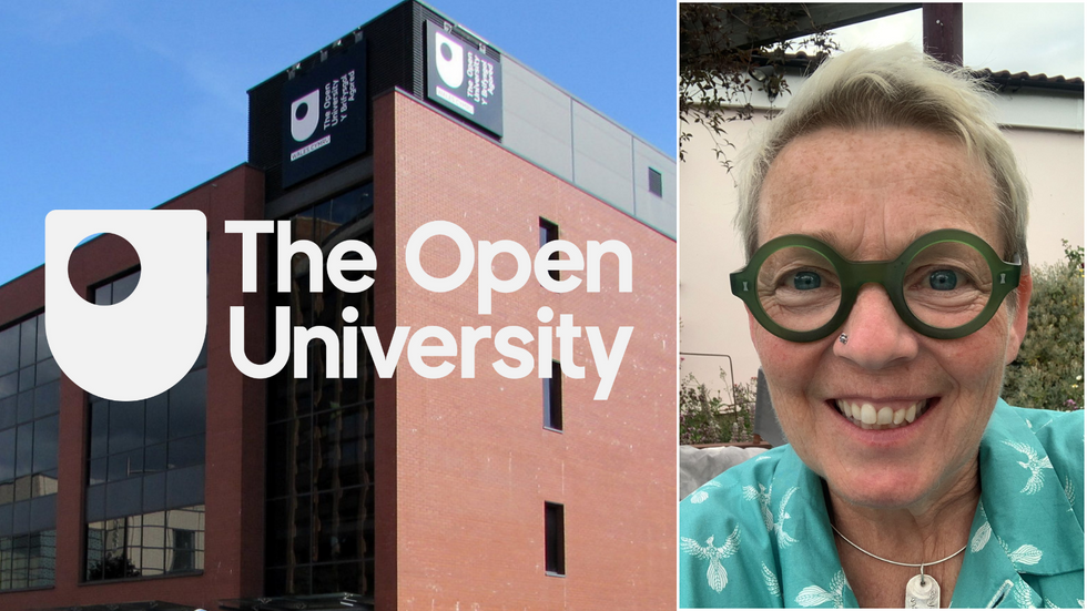Composite image: Jo Phoenix, Open University logo, Open University building