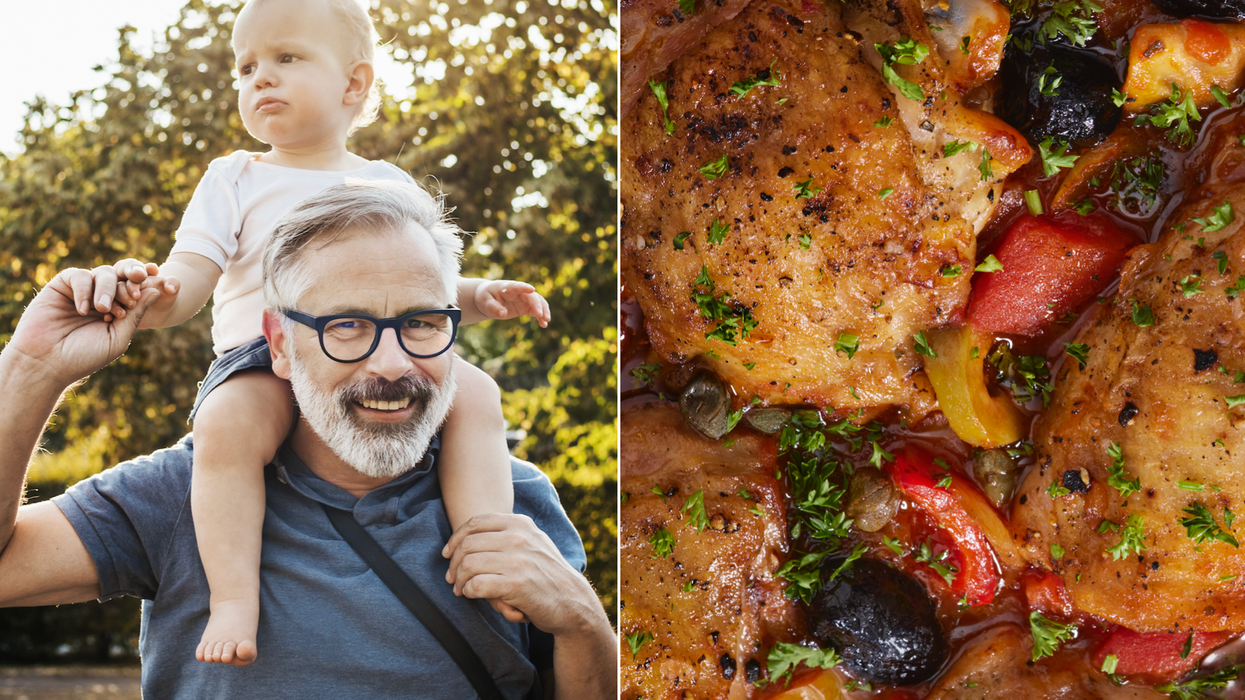 Composite image of a man and a baby