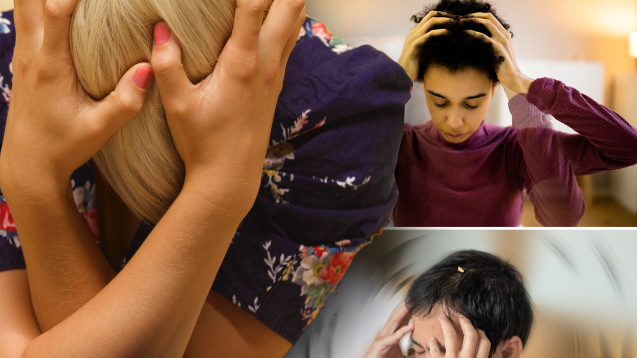 Composite image of people suffering dizziness