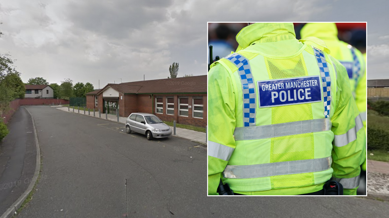 Composite image of police and car park