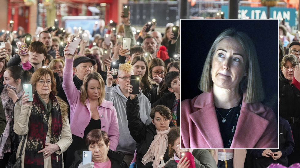 Composite image of vigil and Esther Ghey