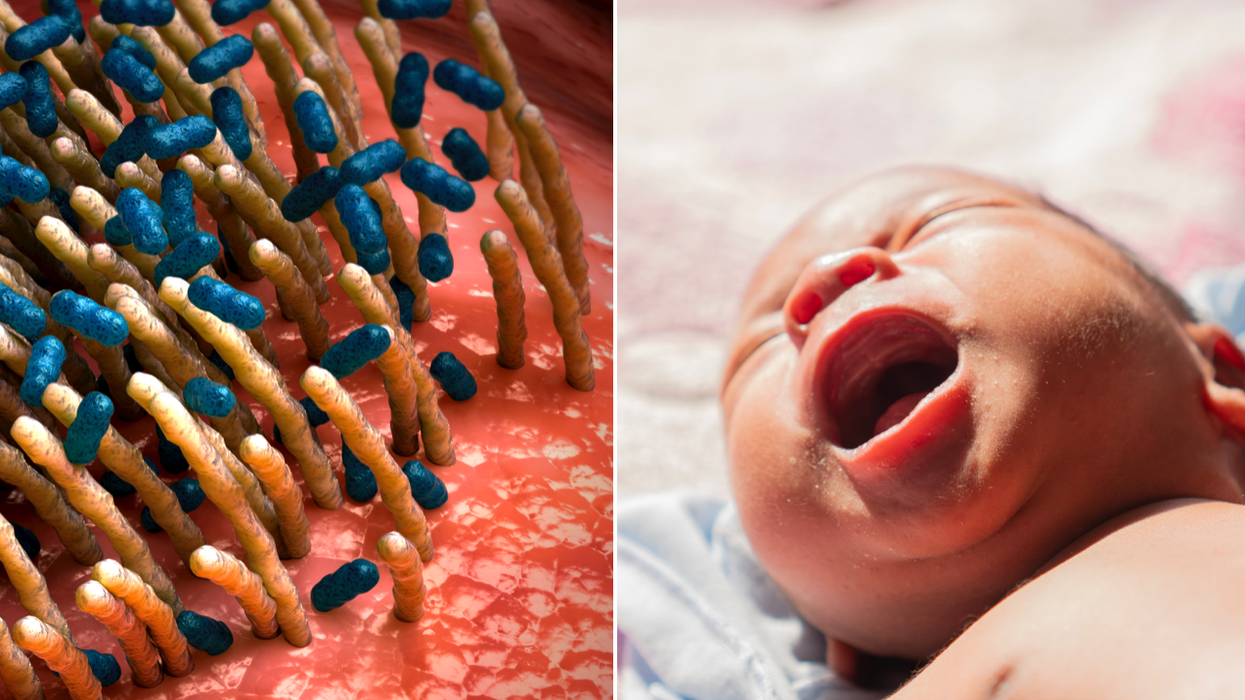 Composite image of whooping cough and baby crying