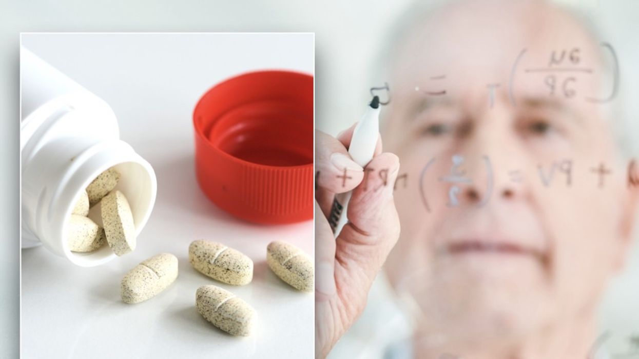 Composition of a supplement and professor writing equations