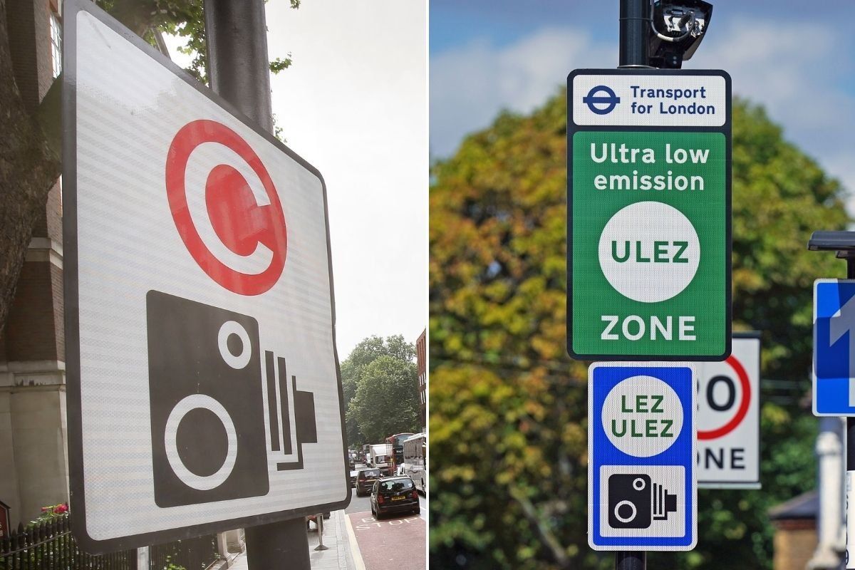 Congestion Charge sign and a Ulez sign