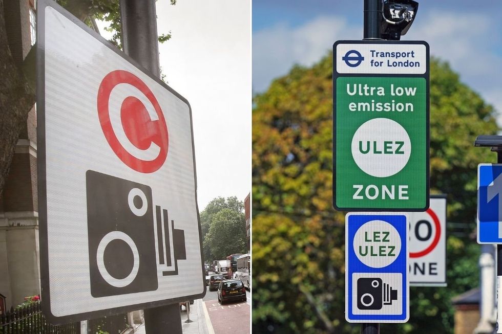 Congestion Charge sign and a Ulez sign