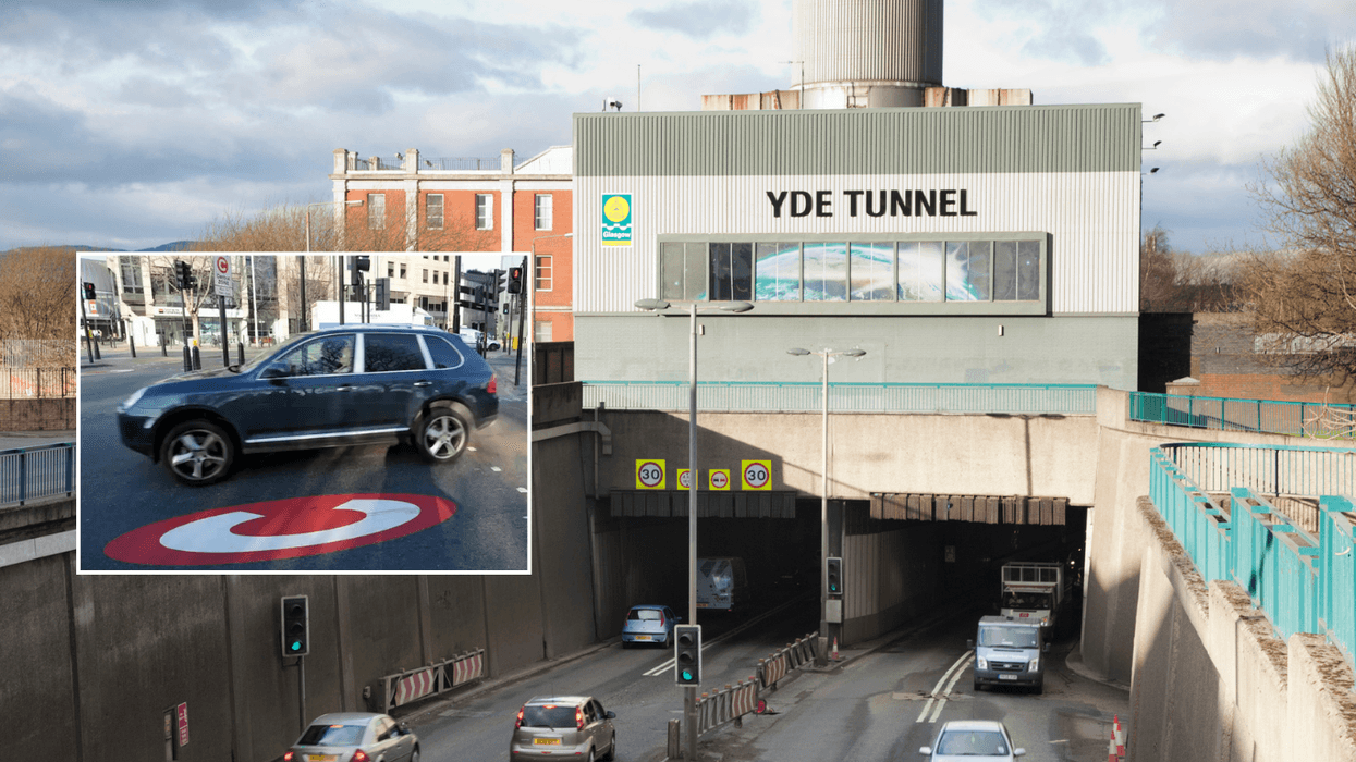Congestion charge sign and Clyde Tunnel