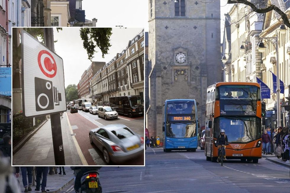 Congestion Charge sign and Oxford city centre