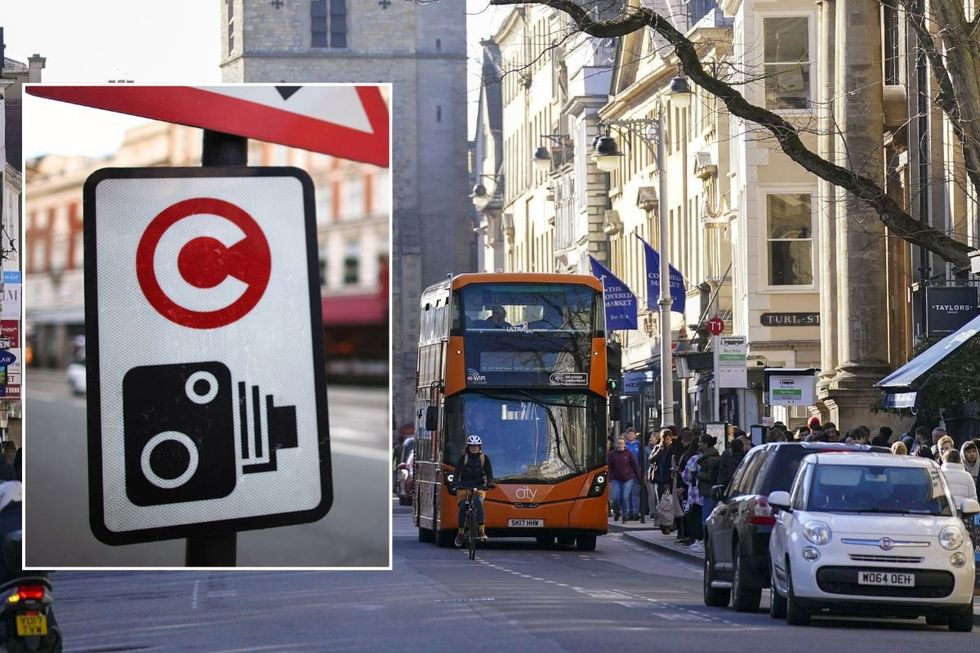 Congestion Charge sign and Oxford city centre