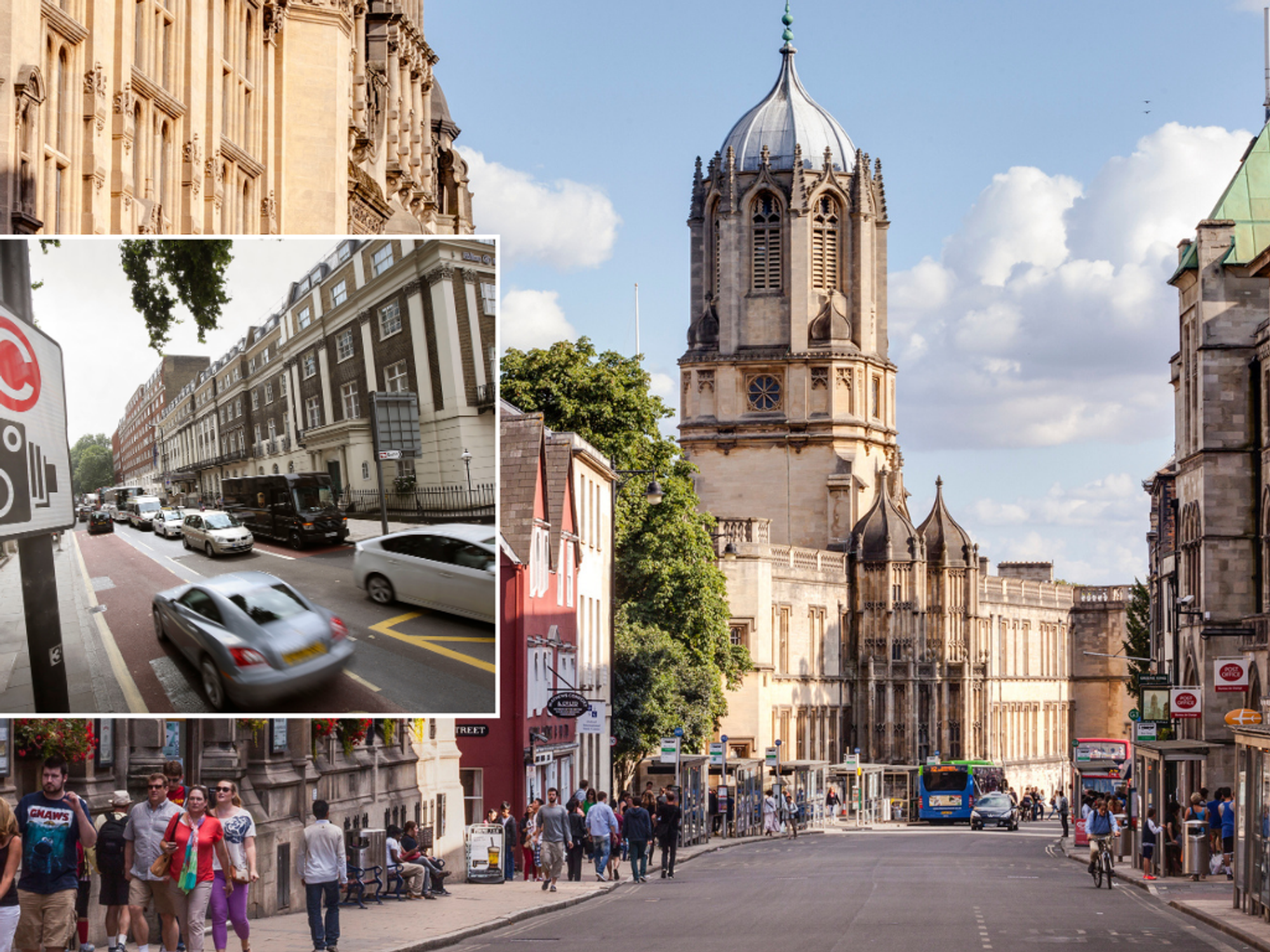 Congestion Charge sign and Oxford city centre