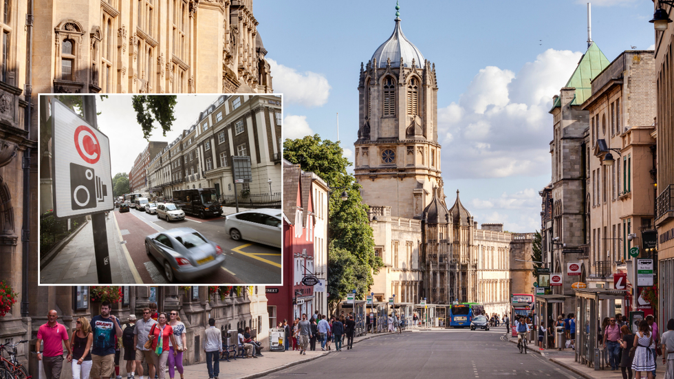 Congestion Charge sign and Oxford city centre